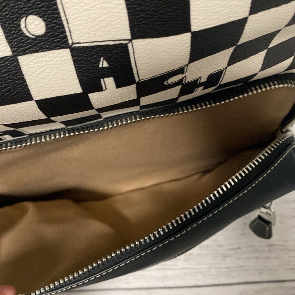 *NEW Coach West Backpack with Black and White Checkerboard Print - Picture 12 of 14